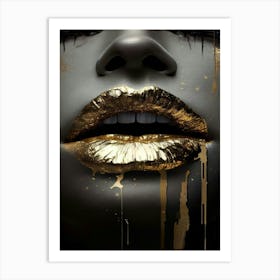 Gold Lips Art Print