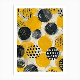 Yellow Polka Dots Art Print