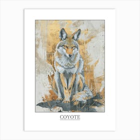 Coyote Precisionist Illustration 3 Poster Art Print