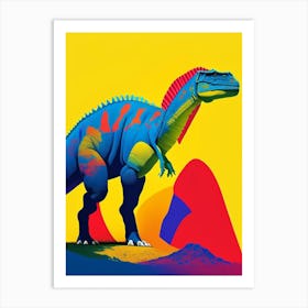 Iguanodon Primary Colours Dinosaur Art Print