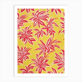 Heliconia Floral Print Retro Pattern 1 Flower Art Print