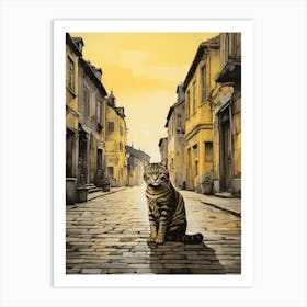 Cat On The Street 1 Art Print