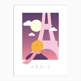 Paris Eiffel Tower travel poster Art Print
