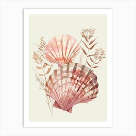 Watercolor Seashells 1 Art Print