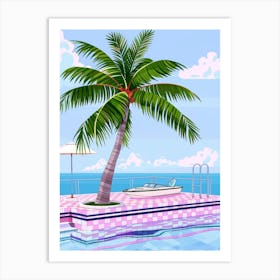 Palm Tree On The Beach 7 Art Print