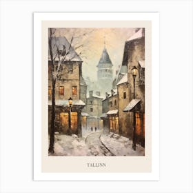 Vintage Winter Painting Poster Tallinn Estonia 1 Art Print