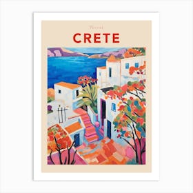 Crete Greece 4 Fauvist Travel Poster Art Print