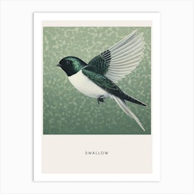 Ohara Koson Inspired Bird Painting Swallow Poster Art Print