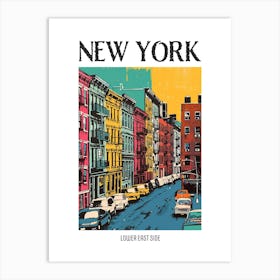 Lower East Side New York Colourful Silkscreen Illustration 2 Poster Art Print