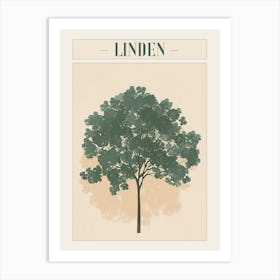 Linden Tree Minimal Japandi Illustration 1 Poster Art Print