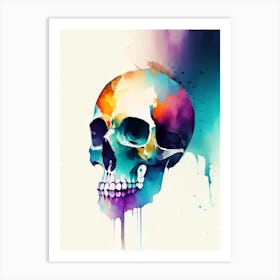 Skull With Watercolor Effects Matisse Style Art Print