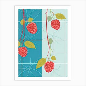 Raspberries Illustration 6 Art Print