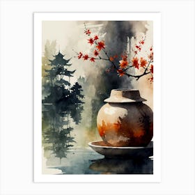 Asian Watercolor Painting 8 Art Print