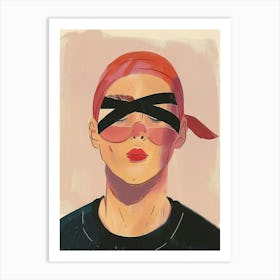 Girl With Red Bandana Art Print