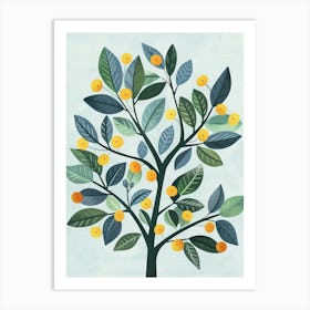 Chestnut Tree Flat Illustration 7 Art Print