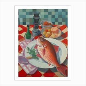 Red Snapper Still Life Painting Art Print