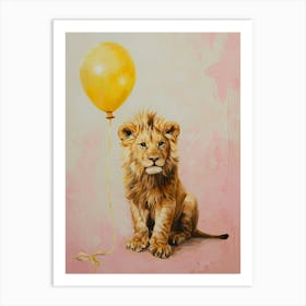 Cute Lion 4 With Balloon Art Print