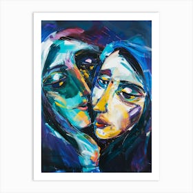 Two Women Kissing Art Print