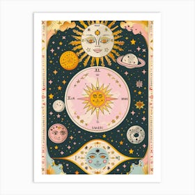 Tarot Card sun card Art Print