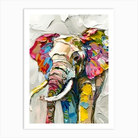 Colourful Elephant Abstract Art Art Print