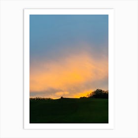 Sunset Over A Field Art Print