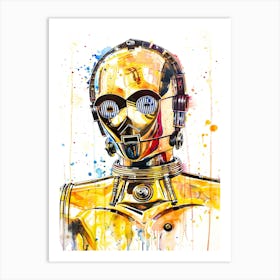 C 3po From Star Wars Watercolor Art Print