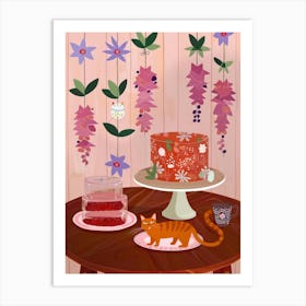 Cat And Jell O 4 Art Print