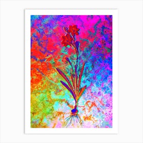 Coppertips Botanical in Acid Neon Pink Green and Blue n.0265 Art Print