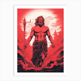  An Illustration Of Poseidon Neo Classicism 1 Art Print