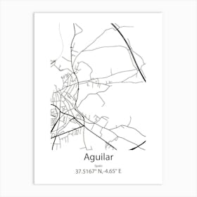 Aguilar,Spain Minimalist Map Art Print