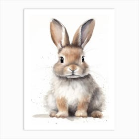 Baby Bunny Watercolour Nursery 3 Art Print