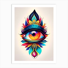 Consciousness, Symbol, Third Eye Tattoo 2 Art Print