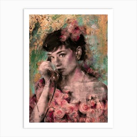 Audrey Hepburn Rose Gold Art Print
