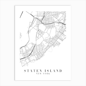 Staten Island New York Street Map Minimal Art Print
