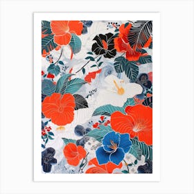 Hokusai  Great Japan Floral Japanese 1 Art Print