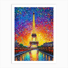 Eiffel Tower At Sunset Art Print