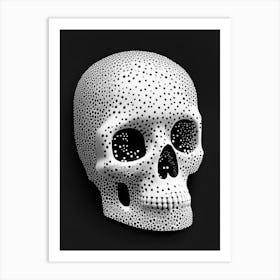 Skull With Terrazzo 2 Patterns Doodle Art Print