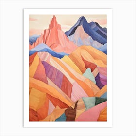 Cerro Merce Peru 2 Colourful Mountain Illustration Art Print