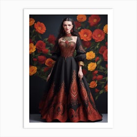 Woman In A long Gown Art Print