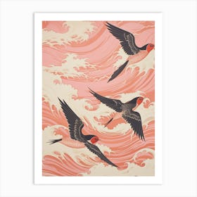 Vintage Japanese Inspired Bird Print Barn Swallow 4 Art Print