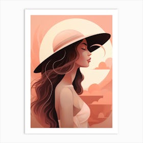 Girl In A Hat 3 Art Print