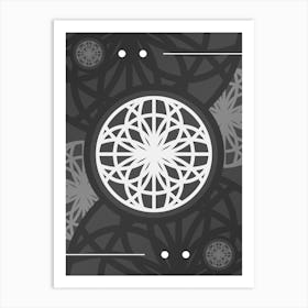Abstract Geometric Glyph Array in White and Gray n.0020 Art Print