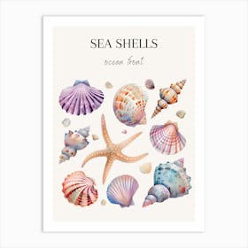 Watercolor Sea Shells 2 Art Print