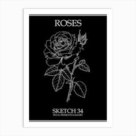 Roses Sketch 34 Poster Inverted Art Print