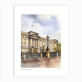 Buckingham Palace, London 1 Watercolour Travel Poster Art Print