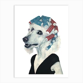 Poodle With Haircurles Art Print