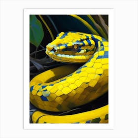 Yellow Rat Snake 1 Painting Art Print
