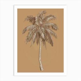 Palm Tree Minimalistic Drawing 3 Art Print