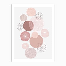 Pink Circles Abstract Art Print