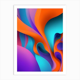 Abstract Colorful Waves Vertical Composition 64 Art Print